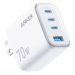 Anker 70W/30W Wall Charger Bundle Foldable Plugs 2 6ft USB C-C Cables